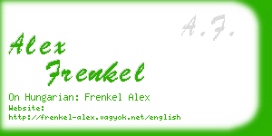 alex frenkel business card